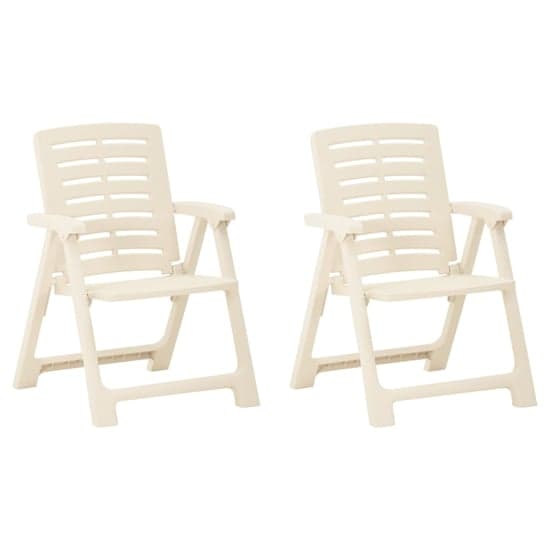 Derik Elegant Design White Plastic Garden Chairs In Pair_1