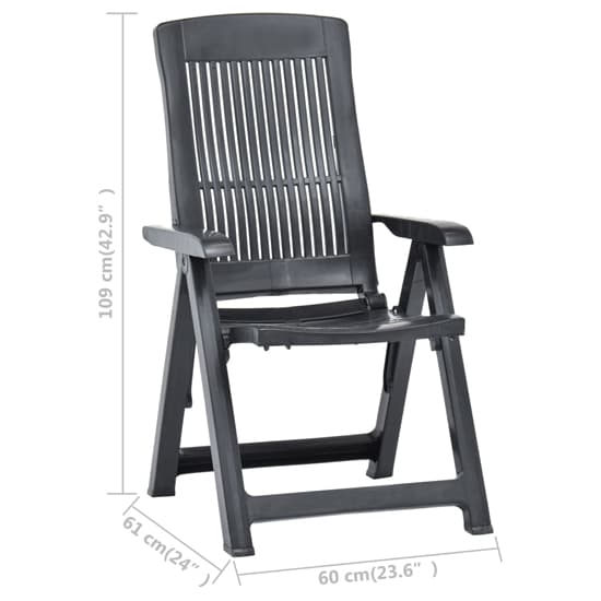 Derik Outdoor Anthracite Plastic Reclining Chairs In Pair_4