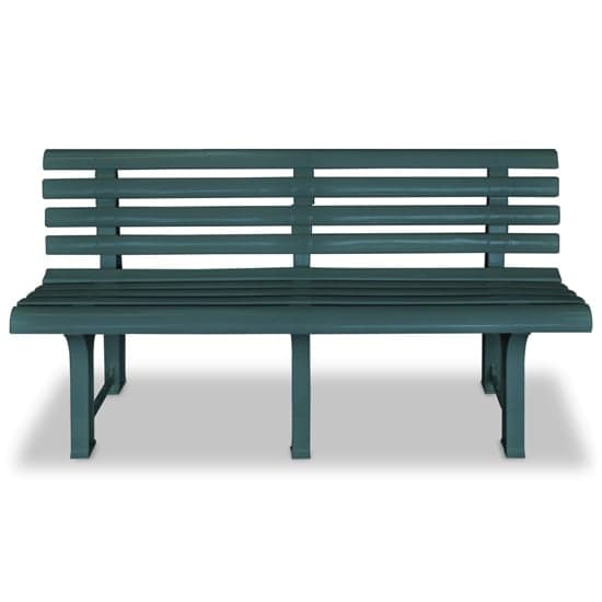 Derik Outdoor Plastic Seating Bench In Green_2