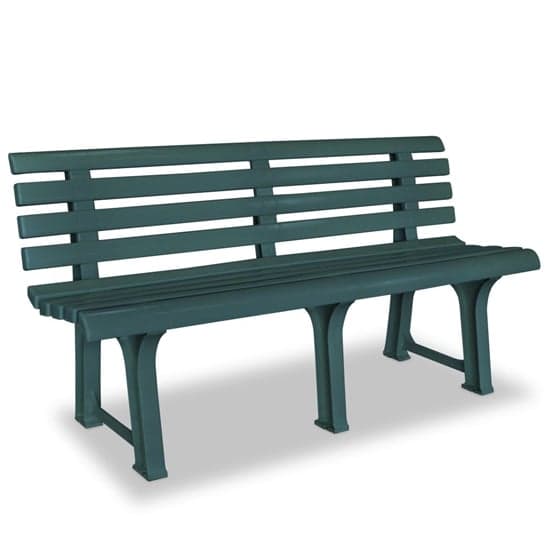 Derik Outdoor Plastic Seating Bench In Green_1