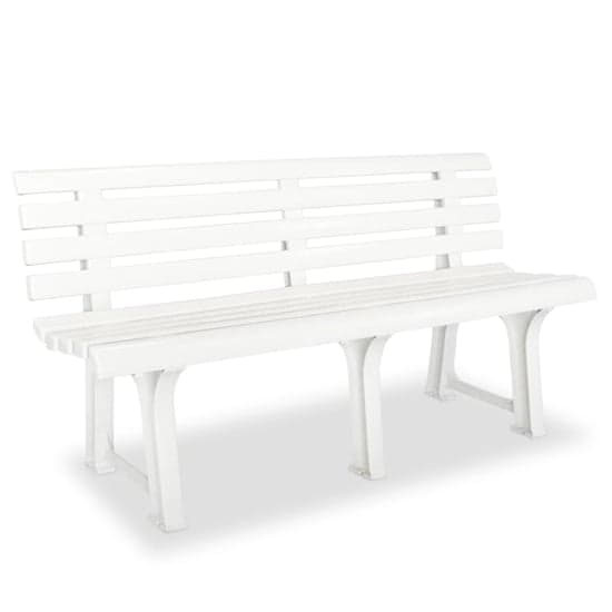Derik Outdoor Plastic Seating Bench In White_1
