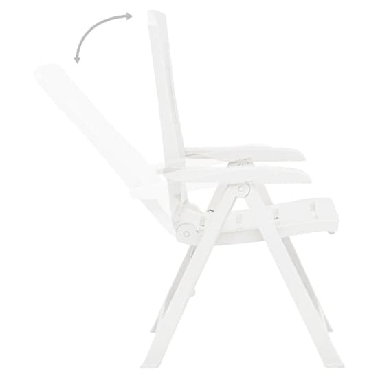 Derik Outdoor White Plastic Reclining Chairs In Pair_3
