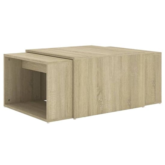 Derion Wooden Set Of 3 Wooden Coffee Tables In Sonoma Oak_2