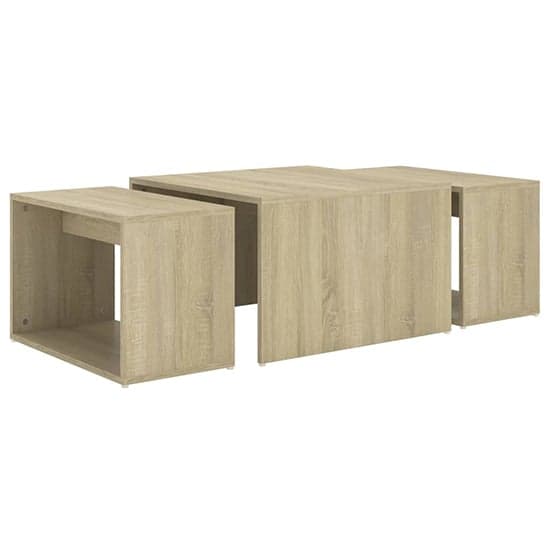 Derion Wooden Set Of 3 Wooden Coffee Tables In Sonoma Oak_4