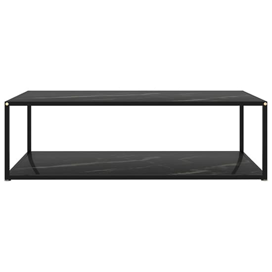 Dermot Large Glass Coffee Table In Black Marble Effect Furniture in Fashion