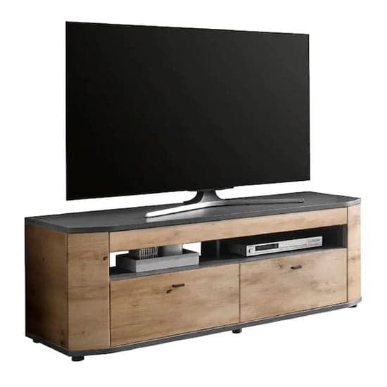 Derry Wooden TV Stand With 2 Drawers In Artisan Oak_2