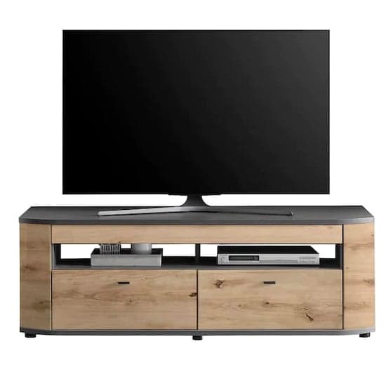 Derry Wooden TV Stand With 2 Drawers In Artisan Oak_1