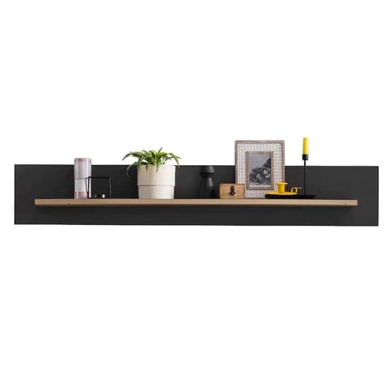 Derry Wooden Wall Shelf In Artisan Oak And Graphite_2