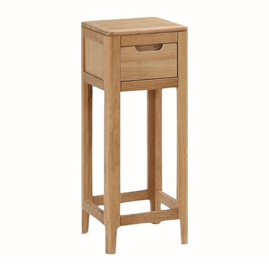 Derry Wooden End Table Tall With 1 Drawer In Oak_1