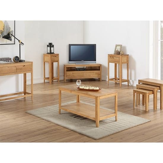 Derry Wooden TV Stand Large With 3 Drawers In Oak_3