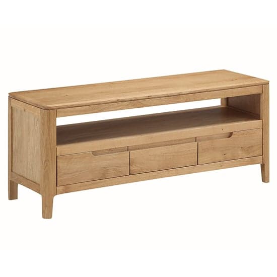 Derry Wooden TV Stand Large With 3 Drawers In Oak_1