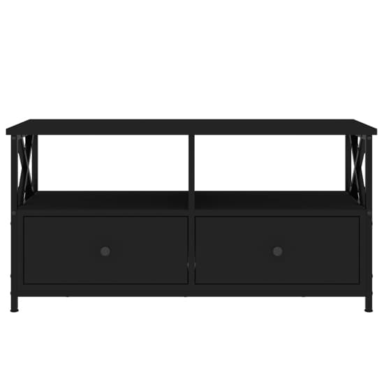 Derval Wooden TV Stand With 2 Drawers In Black_5