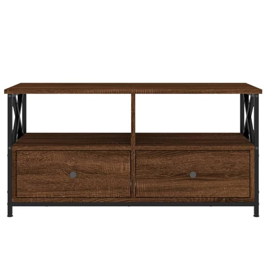 Derval Wooden TV Stand With 2 Drawers In Brown Oak_5
