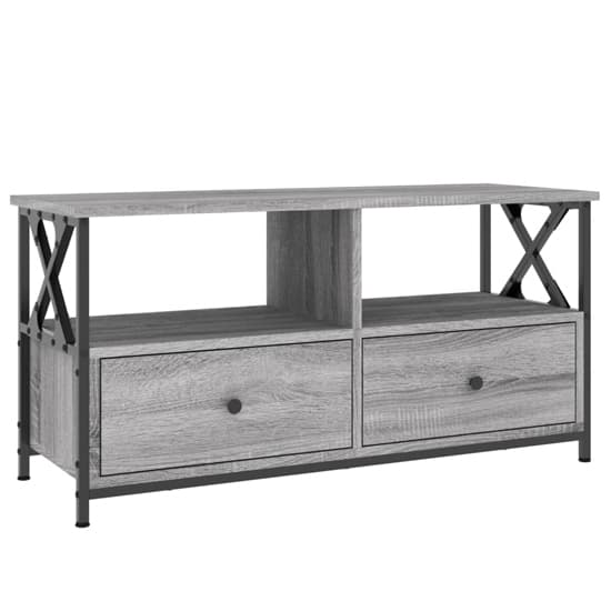 Derval Wooden TV Stand With 2 Drawers In Grey Sonoma Oak_3