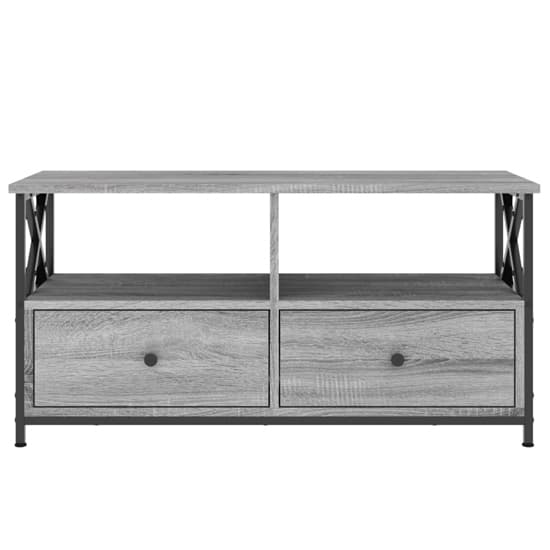 Derval Wooden TV Stand With 2 Drawers In Grey Sonoma Oak_5