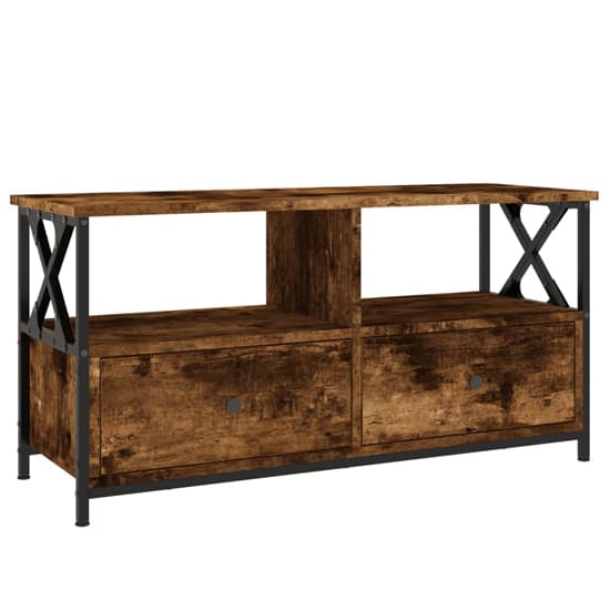 Derval Wooden TV Stand With 2 Drawers In Smoked Oak_3