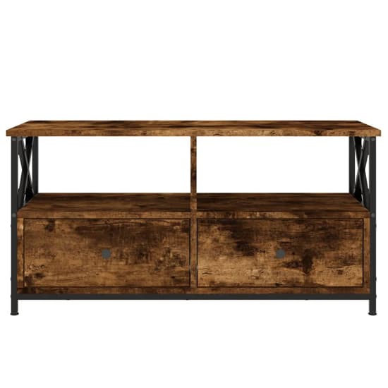 Derval Wooden TV Stand With 2 Drawers In Smoked Oak_5