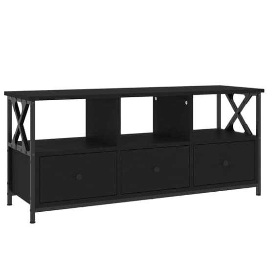 Derval Wooden TV Stand With 3 Drawers In Black_3