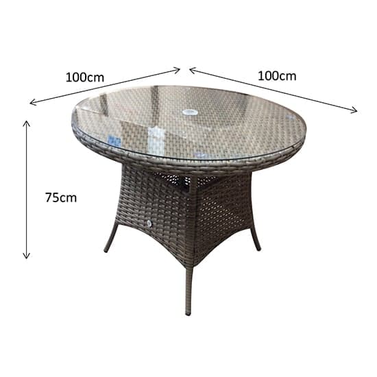 Derya Glass Top 100cm Wicker Dining Table In Natural_2
