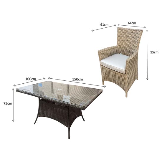 Derya Glass Top 150cm Dining Table With 6 High Back Chairs_2