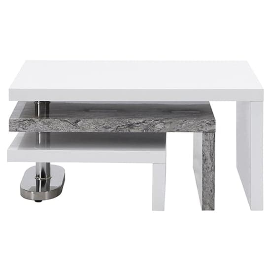 Design Rotating White Gloss Coffee Table In Melange Marble Effect_4