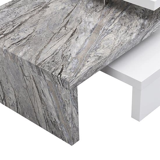 Design Rotating White Gloss Coffee Table In Melange Marble Effect_10