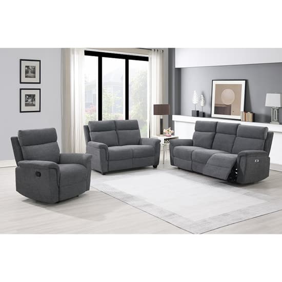 Dessel Chenille Fabric Electric Recliner Chair In Grey_4