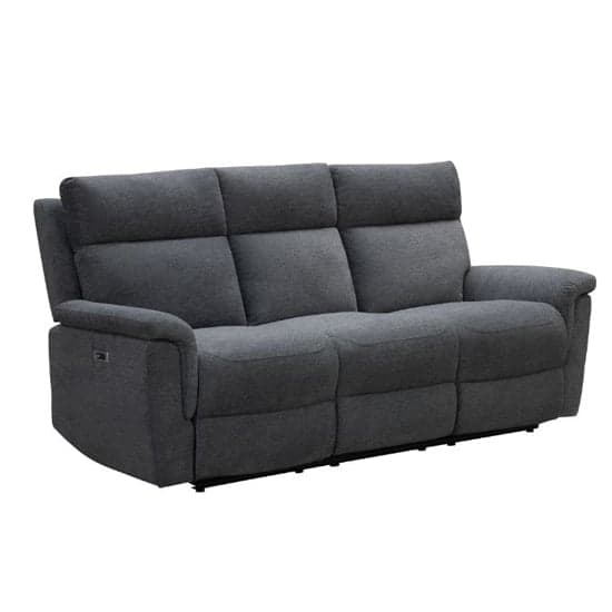 Dessel Fabric Electric Recliner 3 Seater Sofa In Grey_2