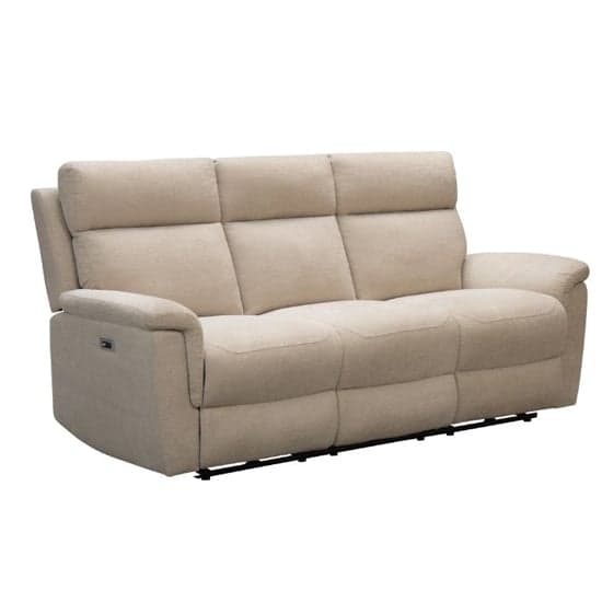 Dessel Fabric Electric Recliner 3 Seater Sofa In Natural_2