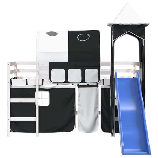 Destin Pinewood Kids Loft Bed In White With White Black Tower_5