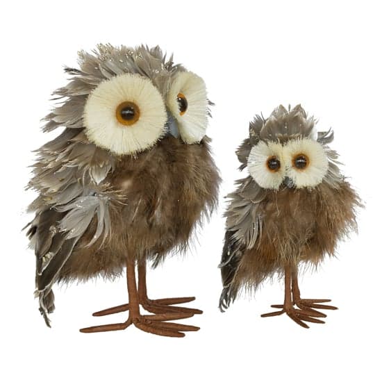Destin Polystyrene Owl Sculpture In Brown_2