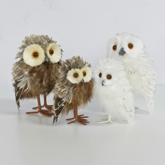 Destin Polystyrene Owl Sculpture In Brown_3