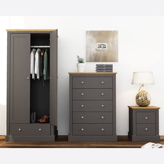 Devan Wooden Wardrobe With 2 Doors And 1 Drawer In Charcoal_3