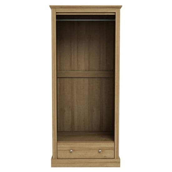 Devan Wooden Wardrobe With 2 Doors And 1 Drawer In Oak_2