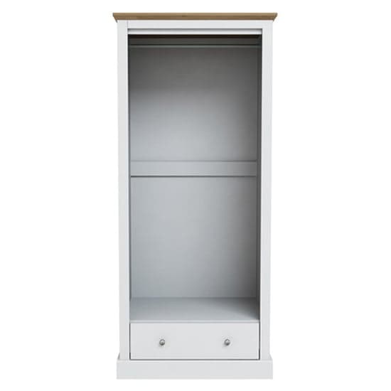 Devan Wooden Wardrobe With 2 Doors And 1 Drawer In White_2