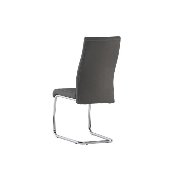 Devan Cantilever Dining Chair In Grey Faux Leather In A Pair_3