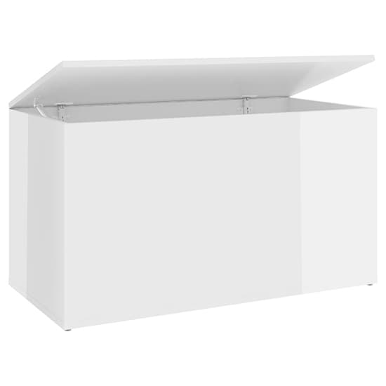 Devaun High Gloss Storage Blanket Box In White Furniture in Fashion