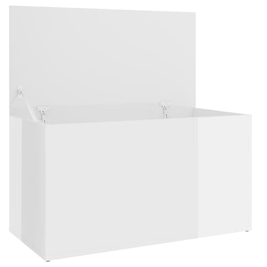 Devaun High Gloss Storage Blanket Box In White Furniture in Fashion