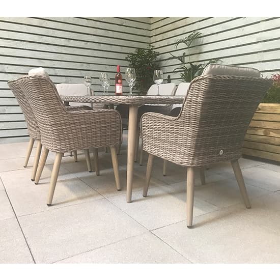 Deven Outdoor Rectangular Dining Table With 6 Chairs In Fine Grey_3