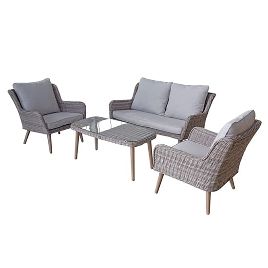 Deven Outdoor Wicker 4 Seater Lounge Set In Fine Grey_3