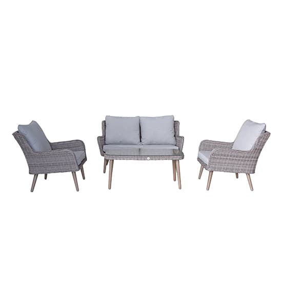 Deven Outdoor Wicker 4 Seater Lounge Set In Fine Grey_4
