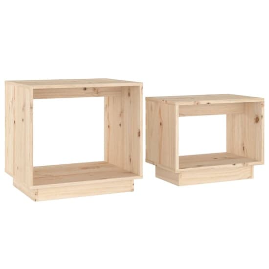 Devery Pine Wood Nest Of 2 Coffee Tables In Natural_2