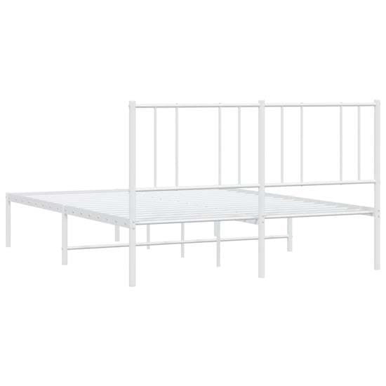 Devlin Metal Double Bed With Headboard In White_6