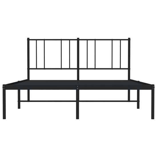 Devlin Metal Small Double Bed With Headboard In Black_4