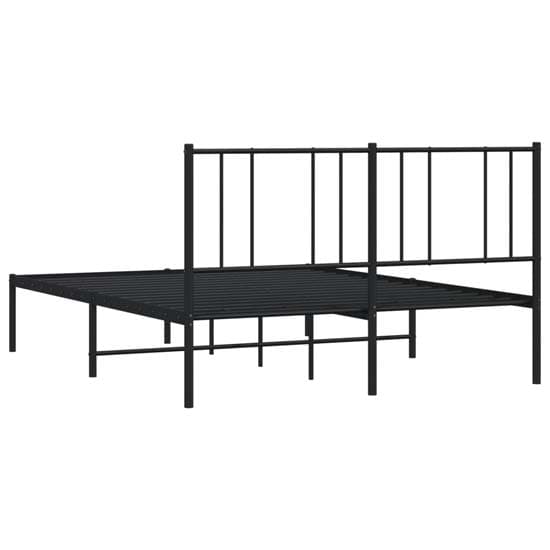 Devlin Metal Small Double Bed With Headboard In Black_6