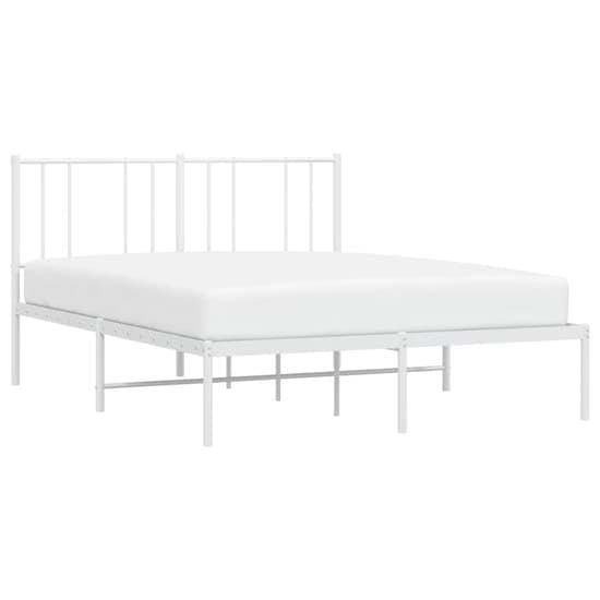 Devlin Metal Small Double Bed With Headboard In White_2