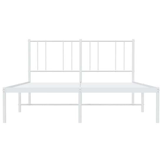 Devlin Metal Small Double Bed With Headboard In White_4