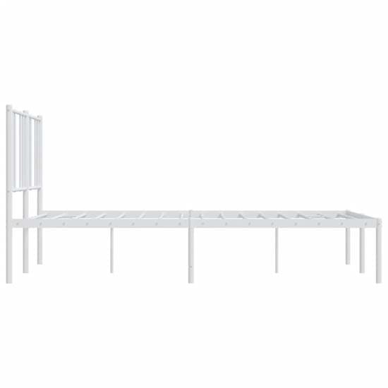 Devlin Metal Small Double Bed With Headboard In White_5
