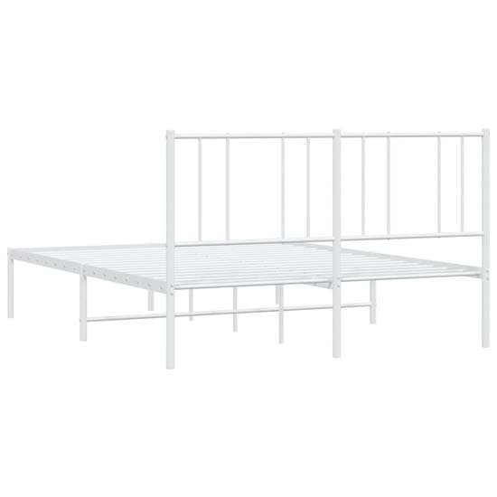 Devlin Metal Small Double Bed With Headboard In White_6