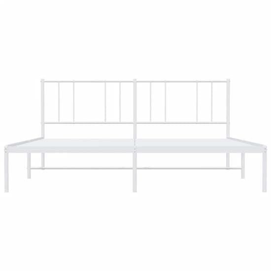 Devlin Metal Super King Size Bed With Headboard In White_4